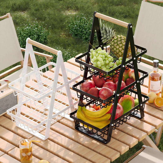 2-Tier Countertop Fruit Basket – Detachable Metal Storage Organizer for Fruits, Vegetables, Snacks & Kitchen Essentials